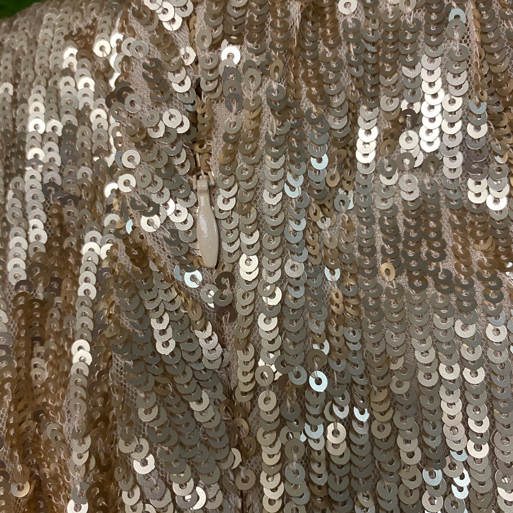 NWT Free People gold sequin open back mini dress - Picture 4 of 5